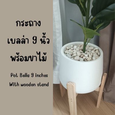 กระถางเบลล่า7-9นิ้วพร้อมขาตั้งไม้ Bella 7-9-inch pot with wooden stand กระถางเบลล่า7-9นิ้วพร้อมขาตั้งไม้ Bella 7-9-inch pot with wooden stand