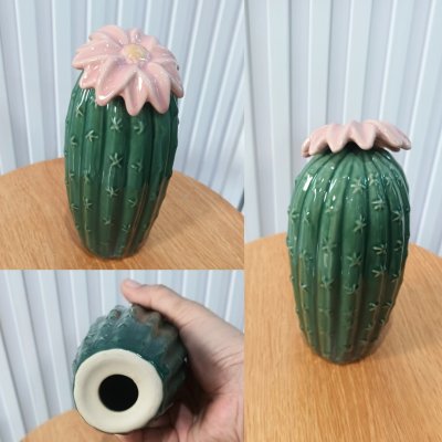 (2 ชิ้น)ต้นกระบองเพชรเซรามิกน่ารัก Cute ceramic cactus.