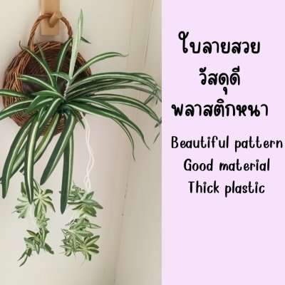 ต้นเศรษฐีเรือนนอกปลอมประดิษฐ์ตะกร้าสาน Artificial plant in woven basket