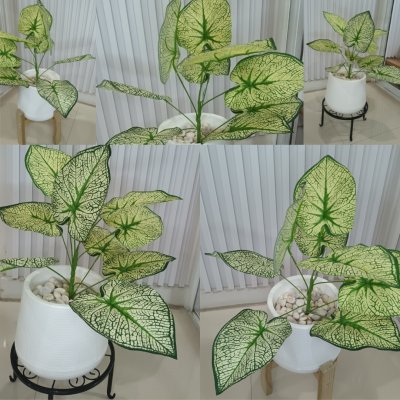 ต้นไม้ปลอมประดิษฐ์ใบลายสวยกระถางเบลล่า 7 นิ้วขาตั้ง Artificial tree in a Bella pot with a stand