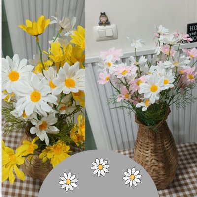 ดอกเดซี่ก้านยาวดอกไม้ปลอมดอกไม้ประดิษฐ์ Artificial daisy flowers