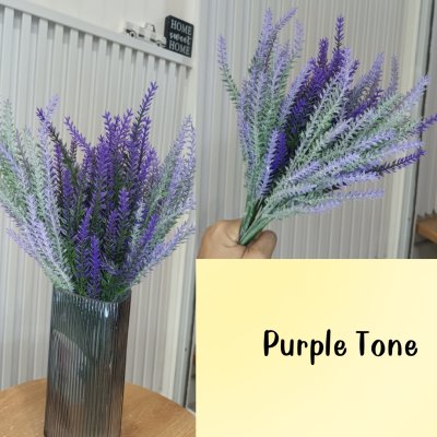 ช่อดอกลาเวนเดอร์ปลอมดอกไม้ประดิษฐ์5ต้น Artificial lavender flower bouquet, 5 stems.