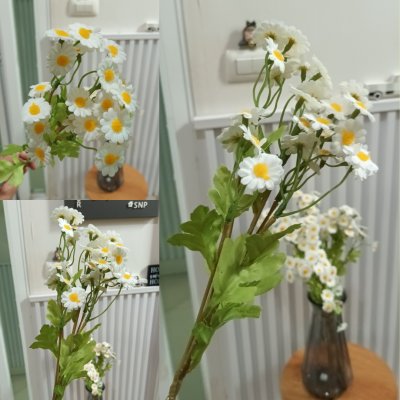 ดอกคาโมมายล์ปลอม Artificial white chamomile flower.