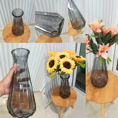 แจกันแก้วทรงสูงสำหรับดอกไม้ปลอมประดิษฐ์ Tall glass vase
