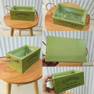 กล่องไม้โทนสีเขียววินเทจ Vintage green-tone wooden box