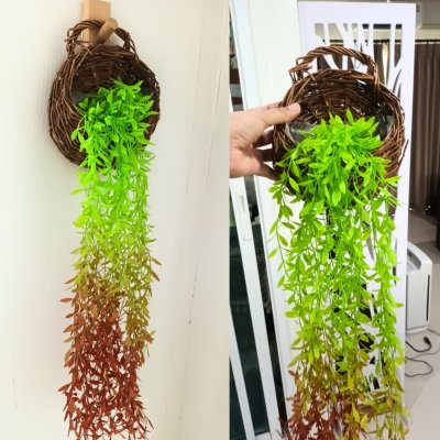ต้นไม้เลื้อยปลอมประดิษฐ์ตะกร้าสาน Artificial climbing plant in woven basket