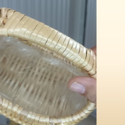 ตะกร้าสานใบเล็กน่ารักสำหรับตกแต่งใส่ของเล็กๆ Cute small woven basket