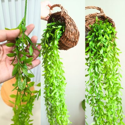 ต้นไม้เลื้อยปลอมประดิษฐ์ตะกร้าสาน Artificial climbing plant in woven basket