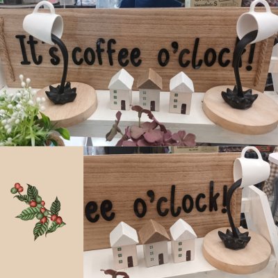 ป้ายไม้ตัวอักษรอะคลิลิกสำหรับมุมกาแฟร้านกาแฟร้านอาหารแขวนได้
