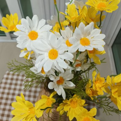 ดอกเดซี่ก้านยาวดอกไม้ปลอมดอกไม้ประดิษฐ์ Artificial daisy flowers