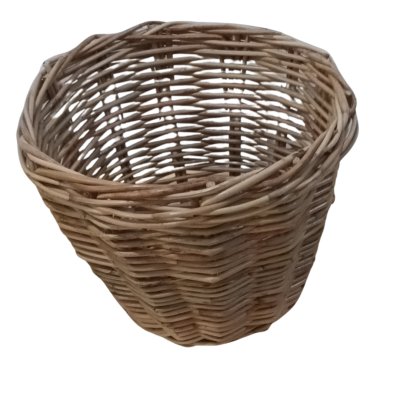 ตะกร้าหวายขาตั้งไม้ใส่กระถางต้นไม้ปลอม basket with a wooden stand for artificial potted plants.