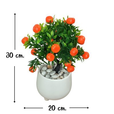 ต้นส้มปลอมต้นไม้ประดิษฐ์ในกระถางดินเผา5นิ้ว Artificial orange tree