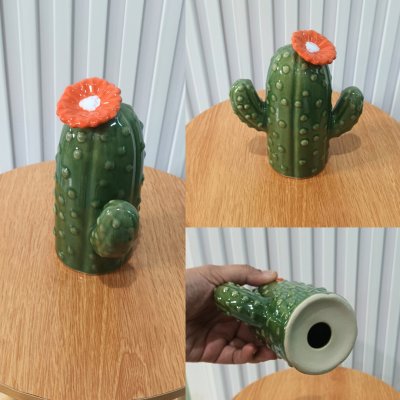 (2 ชิ้น)ต้นกระบองเพชรเซรามิกน่ารัก Cute ceramic cactus.