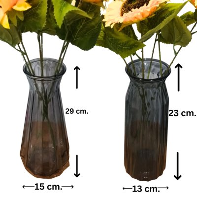 แจกันแก้วทรงสูงสำหรับดอกไม้ปลอมประดิษฐ์ Tall glass vase