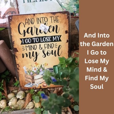 ป้ายสังกะสีวินเทจตกแต่งสวน | Garden Metal Sign Decor