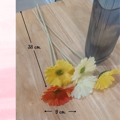 ช่อดอกเยอบีร่าปลอมดอกไม้ประดิษฐ์ 5 ดอก Artificial Gerbera Flower