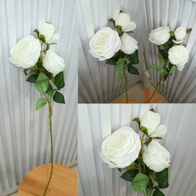 ดอกกุหลาบปลอมดอกไม้ประดิษฐ์ดอกใหญ่สวยเหมือนจริงก้านยาว61ซม.Artificial large rose flower