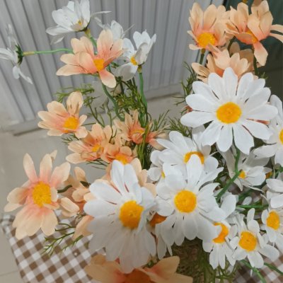 ดอกเดซี่ก้านยาวดอกไม้ปลอมดอกไม้ประดิษฐ์ Artificial daisy flowers