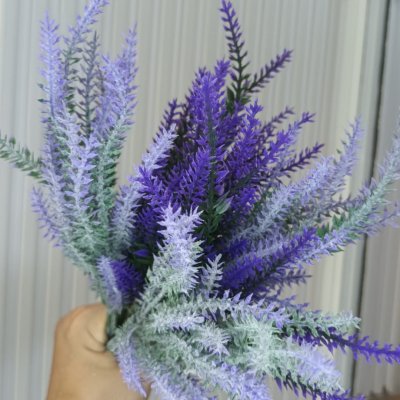 ช่อดอกลาเวนเดอร์ปลอมดอกไม้ประดิษฐ์5ต้น Artificial lavender flower bouquet, 5 stems.
