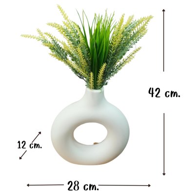 ดอกลาเวนเดอร์ปลอมกระถางโดนัท Artificial lavender in Donut plastic pot