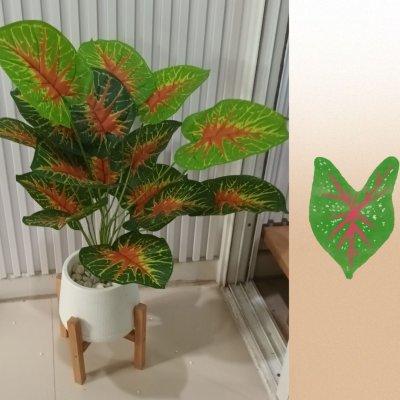 ต้นบอนสีปลอมขนาดใหญ่เหมือนจริง Artificial / Fake Fancy Leaf Caladium Plant