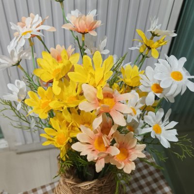 ดอกเดซี่ก้านยาวดอกไม้ปลอมดอกไม้ประดิษฐ์ Artificial daisy flowers