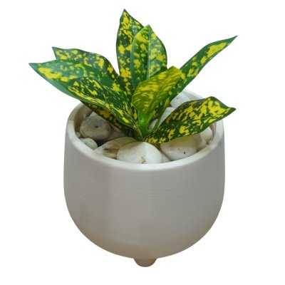 ต้นไม้ปลอมขนาดเล็กกระถาง 5" Small artificial plant with a 5-inch clay pot.