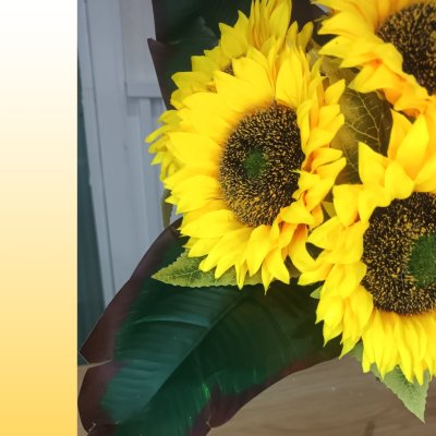 แจกันหวายดอกทานตะวันปลอม Artificial sunflower wicker vase