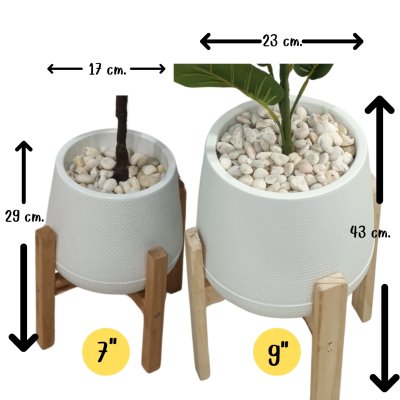 กระถางเบลล่า7-9นิ้วพร้อมขาตั้งไม้ Bella 7-9-inch pot with wooden stand กระถางเบลล่า7-9นิ้วพร้อมขาตั้งไม้ Bella 7-9-inch pot with wooden stand