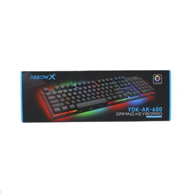 ARROW X KEYBOARD (TH-ENG) รุ่น YDK-AK-600 RUBBER DOME RAINBOW LED เหมาะสำหรับเกมเมอร์ ใช้ได้ทั้ง Mac , PC