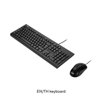 ASUS U2000 Wired Keyboard and Mouse Set -Black