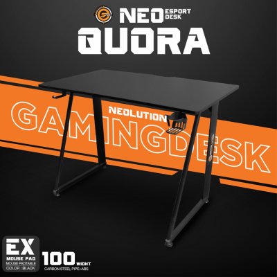 โต๊ะเล่นเกม Neolution E-sport QUORA 100cm Carbon Kevlar Gaming Desk Black