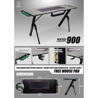 โต๊ะเล่นเกม Nubwo NXGD-900 Led Lighting Gaming Desk