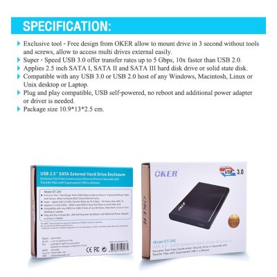 OKER USB3.0 2.5" HDD BOX OKER รุ่น ST-245