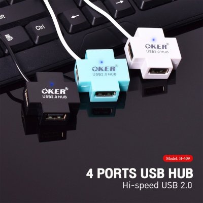 OKER HUB USB 4 PORT H-409 คละสี OKER HUB USB 4 PORT H-409 คละสี