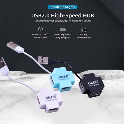 OKER HUB USB 4 PORT H-409 คละสี OKER HUB USB 4 PORT H-409 คละสี