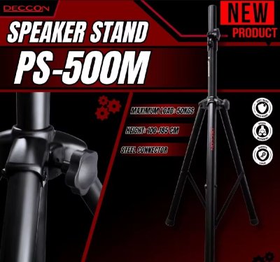 ขาตั้งตู้ลำโพง DECCON PS-500 Speaker Stand ที่วางลำโพง ขาตั้งลำโพง สีดำ แบบเหล็กหนาแข็งแรง สามารถพับขาเก็บได