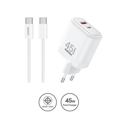 USB Charger U60-AC45W (White,Set) - Remax
