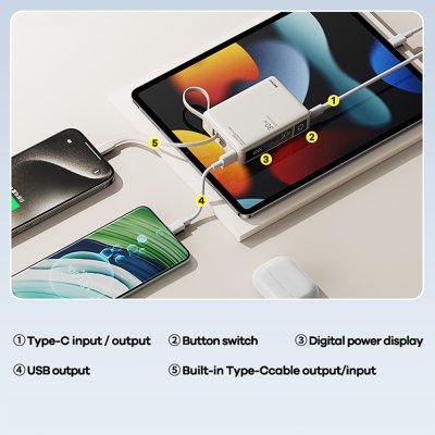 REMAX Power Bank 10000mAh RPP-86 (Cream)