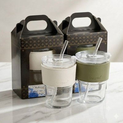 ของชำร่วยงานศพแก้วน้ำสายหนัง พร้อมกล่อง