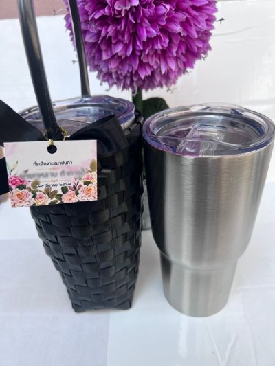 ของชำร่วยงานศพแก้วเยติพร้อมตะกร้าใส่แก้ว