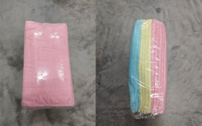 ผ้าขนหนู 15*30 ปลายสก็อต แพ็ค 12 ชิ้น ราคา 35 บาท