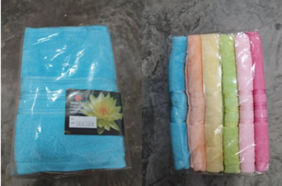 ผ้าขนหนูใบไม้สีเข้ม 30*60/แสงทวี