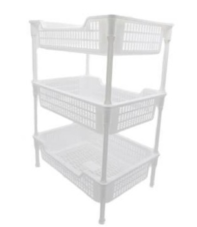 1030-3#ตะแกรง Snowy 3 ชั้นสีขาว