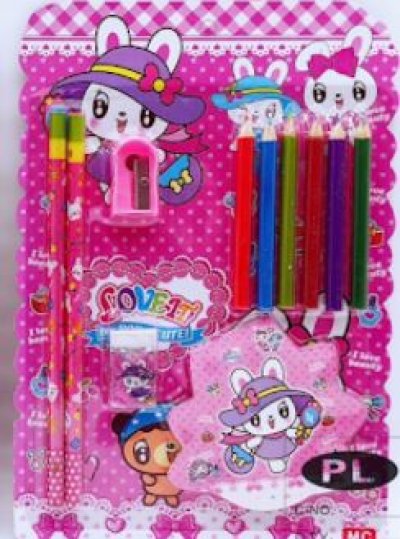 PL-4448#ชุดเครื่องเขียน บรรจุ12ชิ้น/แพ็ค ราคา20/ชิ้น