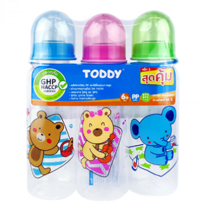 TODDYขวดนมทรงกลม 8oz แพ็ค3