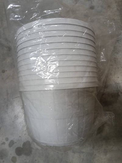 7925W #กระถางทรงถังโอ๊คเล็ก สีขาว 12ชิ้น/แพ็ค ราคา20บาท