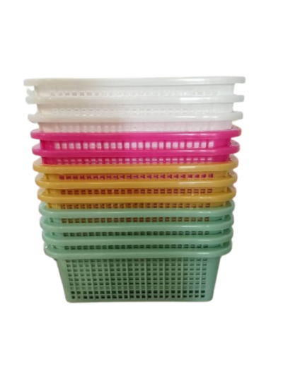 NO.924#ตะกร้าเหลี่ยมกลาง 12ชิ้น/แพ็ค ราคา 10 บาท