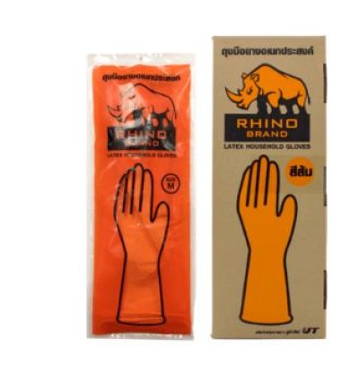 ถุงมือยางสีส้ม M บรรจุ 12ชิ้น/แพ็ค ราคา29บาท/ชิ้น