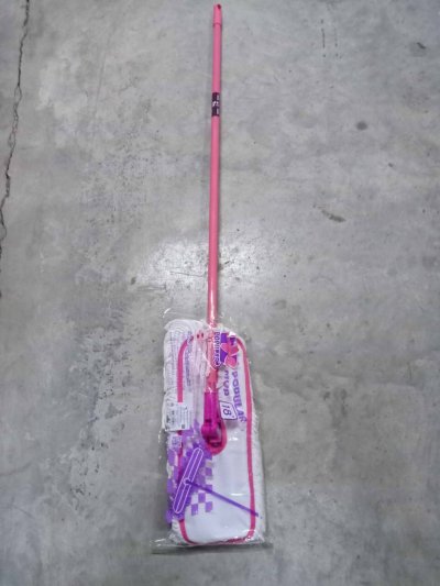 POP-18S-W#ม็อปดันฝุ่นด้ามเหล็กคละสี 18" ผ้าขาว บรรจุ 6ชิ้น/มัด ราคา 249บาท/ชิ้น